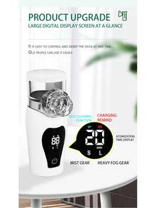Handheld Nebulizer, Quiet Rechargeable Micro-Mist Nebulizer Inhaler, Home Humidifier & Hydration - White - View 6