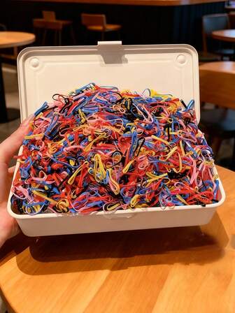 1000 st/förpackning tjocka och breda hårsnoddar för flickor, livfulla färger, skonsamma mot håret, stretchiga, lämpliga för vardagsbruk