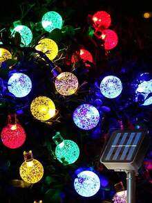 1串20/50/100颗LED灯珠，5米/7米/12米太阳能户外泡泡灯串，8种灯光模式，水晶球仙女灯，适用于帐篷、派对、草坪、露营、花园、露台、庭院、栅栏、树木、婚礼、生日等场合。 - 氣泡球 - 查看 4