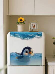 1张可爱企鹅海鸥墙贴，可移除自粘，适用于卧室、客厅、浴室、卫生间 - 藍色 - 查看 2