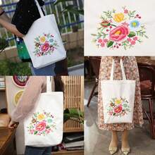 EstiloTendenciaKit De Bordado Para Bolsa De Lona Con PatróN Para Principiantes. Kits De Manualidades De Bordado DIY Para Adultos. Incluye Instrucciones, Dedal, Bastidores De Bordado E Hilos De Colores (CR002 Jinxiumixiang)Calidad PremiumVersióN Mejorada - CR002 qingfengnuanyang azul oscuro - Ver 10