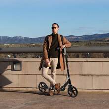 Portable Foldable Scooter With Large Wheels - One-Touch Easy Fold, Adjustable Handlebar, 100 Kg Capacity, For A Smooth Ride, Lightweight, Anti-Shock Suspension - Outdoor Scooters For Teenagers And Adults - Black - View 12