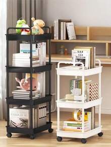 Multi-Functional Storage Rack, Bedroom/Bathroom Floor Standing Mobile Shelf, Makeup Organizer, Snack Rack, Skincare Products Storage - Multicolor - View 6