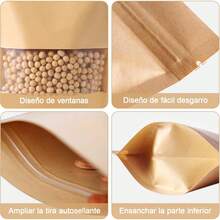 Bolsas Hermeticas de 200 Piezas,Bolsas Pouch con Ventana y Cierre Hermético Cremallera, Resellables para Dulces,Accesorios, Aperitivos, Joyería Más - Blanco - Ver 11