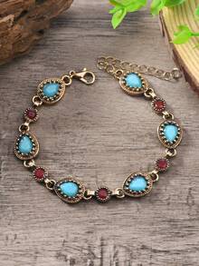 1pc Bohemian Style Water Drop Gemstone Bracelet - Multicolor - View 16