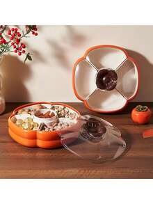 1pc Living Room Fruit Tray Candy Nut Box With Lid Partition Home Decorative Tea Table Decor - Multicolor - View 8