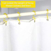 Shower Curtain Hooks,304 Stainless Steel Shower Rings For Bathroom,Double Glide Shower Hooks For Bathroom Shower Curtain Rods Curtains,Set Of 12 Hooks,Yellow(Shower Curtain Hooks Style A ),Yellow(ShowerCurtainHooksStylea) - 黃色(showerCurtainHooksStylea) - 查看 5