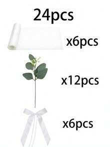 Conjunto de decoração para cadeiras de casamento 24/8 peças, tule de tecido transparente de chiffon e flores artificiais decorativas com laço de fita branca, decorações para festas de casamento, decorações elegantes para corredores de casamento, cerimônias, decorações para bancos de igreja, decorações para cadeiras, decorações para festas, decorações para casa, decorações para festas, Natal, artigos para festas de Ação de Graças