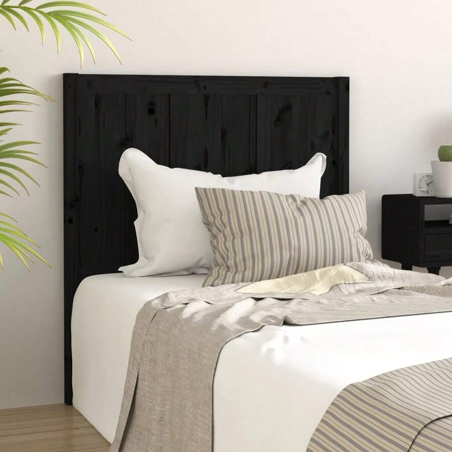 Testiera vidaXL nera 95,5x4x100 cm in legno massello di pino - Multicolore - Visualizzare 1