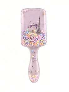 Set de 7 piezas que incluye peine cuadrado y botella rociadora, peine de plástico antiestatico con estampado de la Torre Eiffel, pinza para el cabello portátil con diseño, botella rociadora de alta presión, adecuado para niños y niñas, tipo de cabello normal, mango duradero de ABS, diseño cuadrado lindo, kit de herramientas para el peinado - Multicolor - Ver 6