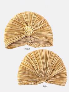 1pc Women's Headscarf Cap, Faux Pearl Rhinestone Hat, Suitable For Daily Use - Multicolor - View 5