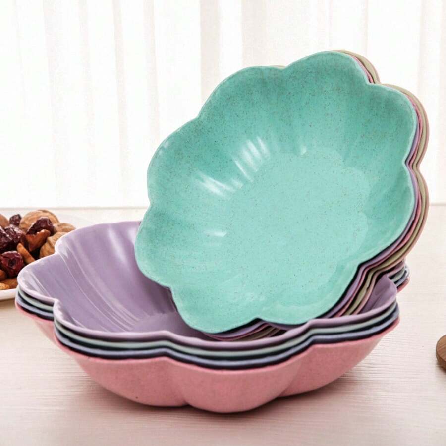 Shaped Fruit Bowl Plastic Snack Tray Salad Plate Nut Serving Platter Party Appetizer Tray Kitchen Restaurant - Multicolor - View 1