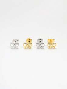 1件金色蝴蝶结内螺纹唇钉 | 925纯银低过敏耳环 | 扁平耳骨耳环 | 耳夹唇钉 | 男女通用日常佩戴 - 彩色 - 查看 2