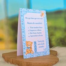 10 Blue Teddy Bear Table Placemats For Baby Shower - Centerpiece/Party Favor - Nhiều màu - Xem 5