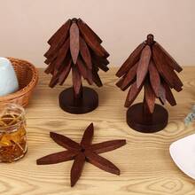 3pcs Heat Insulation Pads, Multifunctional Kitchen Desktop Heat Resistant Pads, Creative Tree Shaped Design - View 5