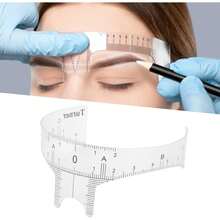 Regla para Cejas de Tatuaje, Posicionamiento de la Nariz, Plantilla para el Cuidado de las Cejas, Regla para Modelar, Herramientas de Medición de Tatuajes para Maquillaje(  b) - Marrón - Ver 10