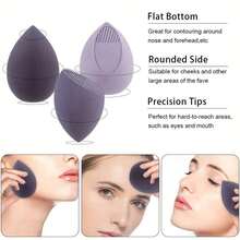 4-Piece Latex-Free Makeup Blender Sponges, Water Drop Shape – Wet/Dry Foundation Use, 4 Bags (Easy To Use Without Powder) - 粉色 - 查看 2