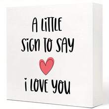 White "I Love You" Small Sign - Durable Decorative Plaque With Red Heart And Black Text - Multicolor - View 6