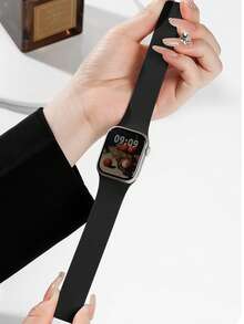 Huastonband 1件適用於Apple Watch錶帶，中性款荔枝紋矽膠磁吸錶帶，適合 42mm、38mm、40mm、41mm、44mm、45mm、46mm、49mm，時尚智慧手錶替換錶帶 - 黑色 - 查看 12