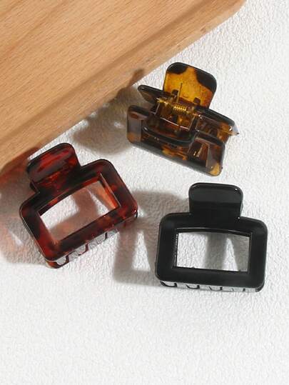3pcs Elegant Minimalist Square Hair Clips, Hair Claw Daily Updo Accessories, Sophisticated Gift