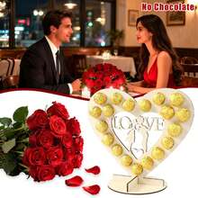 Estante de madera en forma de AMOR para pareja, estante de caramelos en forma de corazón, estante reutilizable para aperitivos, estante en forma de corazón, adecuado para fiestas de San Valentín, recepciones de bodas, bautizos de recién nacidos, compromisos, cumpleaños y aniversarios de bodas - Multicolor - Ver 2