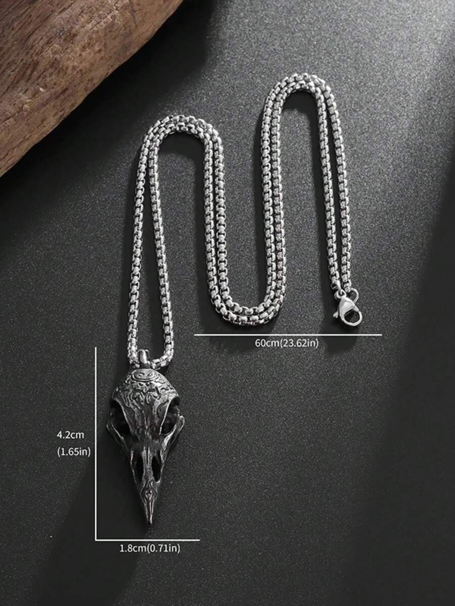 Women's Skull Raven Witch Necklace Mystic Amulet Dark Alternative Witchcraft - 黑色 - 查看 1