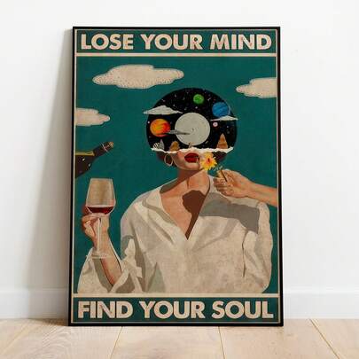 1pc Lose Your Mind Find Your Soul Vintage Poster, Lose Your Mind Print, Vintage Music-Inspired Wall Art, Retro Poster Print, Music Retro Poster