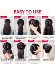 24 piezas Juego de clips y almohadillas de esponja para el cabello de mujer, material de nailon minimalista, elegante y versátil para peinados casuales diarios, herramientas multifuncionales para hacer moños y chignons, clips en forma de U ajustables