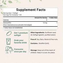 ZUVARA Astaxanthin 12mg, 120softgels, Tanning Pills, Strength CarotenoidsSkin Supplement W. 100% Natural Astaxanthinfrom MicroAlgae - 1 - 查看 6