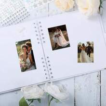 WSXC Letters To The Bride Scrapbook Wedding Scrapbook Kit With DIY Accessories White Guest Book For Bridal Memory Letters To The Bride Book For Wedding 11.4x8.5 Inches - 白色 - 查看 6