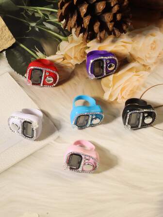 1pc Ring Electronic Counter Middle East Arabic, Digital Display Convenient Ring Counter Decompression Pressure Hand Press Counter, Electronic Digital Display Ring Finger Counter Rope Skipping Point Counter Portable Crowd Flow Counting Tool, Suitable For Pilgrimage, Counter, Sports, Yoga Counting