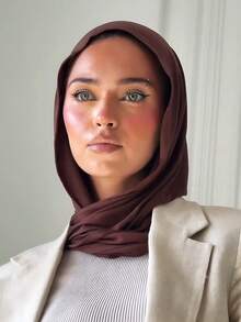 1pc Women's Solid Color Triangle Scarf, Breathable Headscarf, Versatile Musulman Headwrap, Suitable For Daily Wear For Dress - Jersey Triangular Scarf - View 15