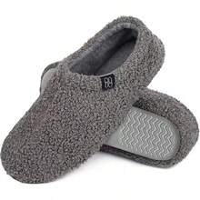 TendenciaToketa Pantuflas para Mujeres Invierno, Pantuflas Antideslizantes, Zapatos cómodos cálidas de casa, Pantuflas suaves de espuma viscoelástica con suela de goma,Pantuflas Mujer y Hombre, Pantuflas mujer comodas(225-260mm)Calidad premium - Gris - Ver 13