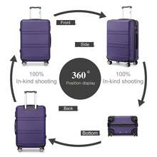 20 24 28 32 Inch Suitcase ABS PC Hard Shell Luggage Carry On Cabin Check In XL Extra Large Lightweight Spinner Wheels TSA Lock 3 Piece Set Travel - Purple - View 5