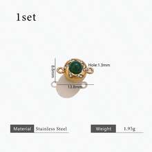 1Set Of 304 Stainless Steel 18K Gold-Plated Multi-Style Natural Stone Diamond-Studded Magnetic Snap Connector DIY Charms Jewellery Necklace Anb Bracelet Making Supplies Accessories Woman's Stainless Steel Jewellery Making Accessories Handmade Accessories Stainless Steel Ladies' Jewellery Woman's Handmade Accessories Suitable For Ladies' Daily Wear - Natural Stone Connector - View 19