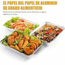 Paquete de 110 Charolas de Aluminio, Charolas para Hornear con Tapas Transparentes, Recipientes de Aluminio de 15 x 12 cm Adecuado para Catering Barbacoas - 22*16CM 60 piezas - Ver 7