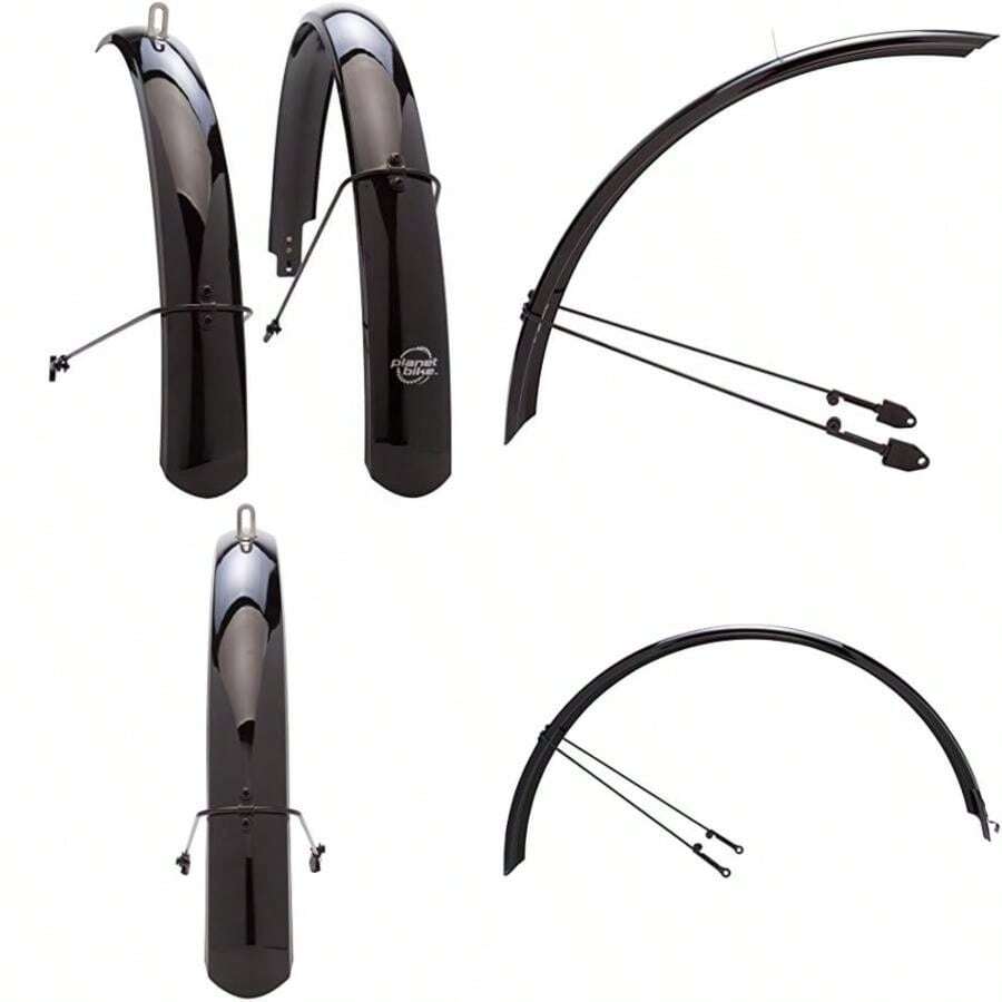 Planet Bike Guardabarros Completo para Bicicleta, 26 x 60 mm (Negro), se Adapta a neumáticos de hasta 50 mm de Ancho(default) - Multicolor - Ver 1