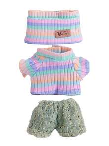 1/2 Set Fashion Doll Clothes, Suitable For 6.69 Inch Dolls (Doll Not Included), Hand-Knitted Outfit Including Bucket Hat, Sweater And Pants Or Skirt, DIY Fashionable And Fun Accessories, Cute Doll Accessories For Play And Display, Great For Birthday, Anniversary And Holiday Gifts (Shoes And Doll Not Included) - Multicolor - View 25