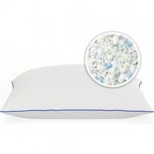 Oversized Cooling Gel Pillow Set Of 2, 15x27 Inch Shredded Fill With Breathable Cover - Default - View 3