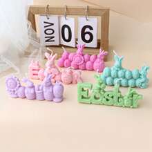 Molde de conejo con diseño de eslogan de conejito, estético y de Pascua. Desmoldado fácil y duradero para hacer velas DIY, yeso, resina, arcilla y manualidades, decoración del hogar, recuerdos de fiesta. - Blanco - Ver 13