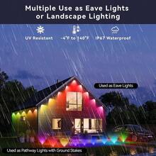 Permanent Outdoor Lights Landscape Path Lights 101FT 20LED App&Remote Contorl Adapter Power For Garage Porch Roof Eaves Fence Backyard Pool Courtyard Party Holiday Season - 22LED - View 2