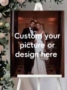 Customizable Photo Wedding Welcome Sign Personalized Bride Party Directional Sign Plastic Material Multiple Sizes For Engagement Anniversary Birthday Graduation Party Entrance Decor - Multicolor - View 5