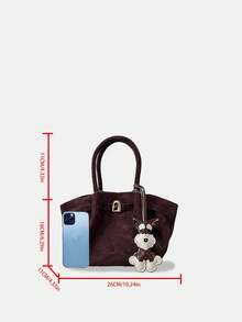 Dedoo European & American Niche Design Suede Bucket Bag With Buckle, Women's Street Style Handbag, Suitable For Shopping, Commuting, Parties, And Gift-Giving In Autumn/Winter - Coffee Brown - View 6