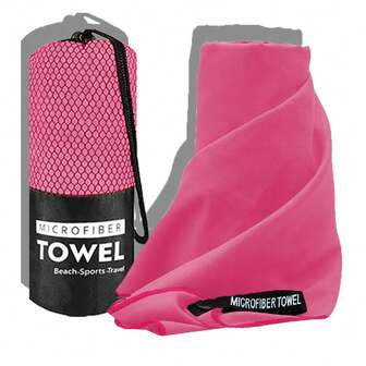 1pc/2pcs Double-Sided Microfiber Quick-Dry Sports Towel, Moisture-Wicking, Non-Stick Sand, Portable For Yoga, Swimming, Hiking, Rose Red