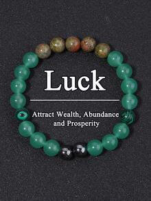 Boho Style Green Aventurine Luck Bracelet, Abundance & Prosperity, Career Succes Yoga Meditation Jewelry For Women Men Daily Wear Gift - Multicolor - View 8