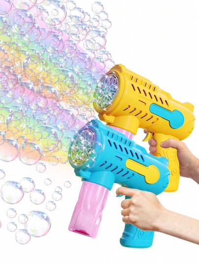 Kids Handheld Bubble Machine, Easy Operation, One-Button Start, Macaron Colors, Round Smooth Shape Suitable For Kids To Hold, Can Be Used As Holiday Gift For Boys And Girls (Batteries And Bubble Solution Not Included)