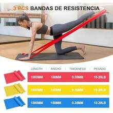 18PCS Bandas de Resistencia, Ligas de Resistencia para Ejercicio,y Correas de Yoga Elásticas,con 2 Asas, Anclaje para Puerta, Gancho y Bolsa,para Ejercicio, Fitness, Entrenamiento, etc(default) - Multicolor - Ver 7