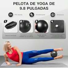 Pilates Kit Casa 6 en 1 Incluye Aro Pilates 38cm,Pelota Yoga 25cm,Bandas Elasticas Resistencia,Correa de Estiramiento,Anillo de Yoga Chica y Calcetines Antideslizantes,Essential Accesorios de Pilate(Negro) - Multicolor - Ver 4