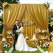 5x7ft/8ft/10ft Satin Backdrop Cloth, Wrinkle-Resistant Satin Fabric, Suitable For Wedding, Birthday Party And Other Photography Events - Satin - Golden Brown - View 7