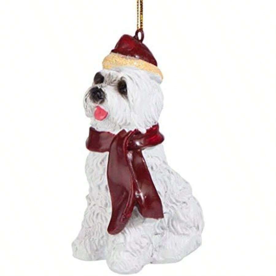 Adornos navideños con diseño de Perros, , Color Completo, 1(Maltés) - Multicolor - Ver 1
